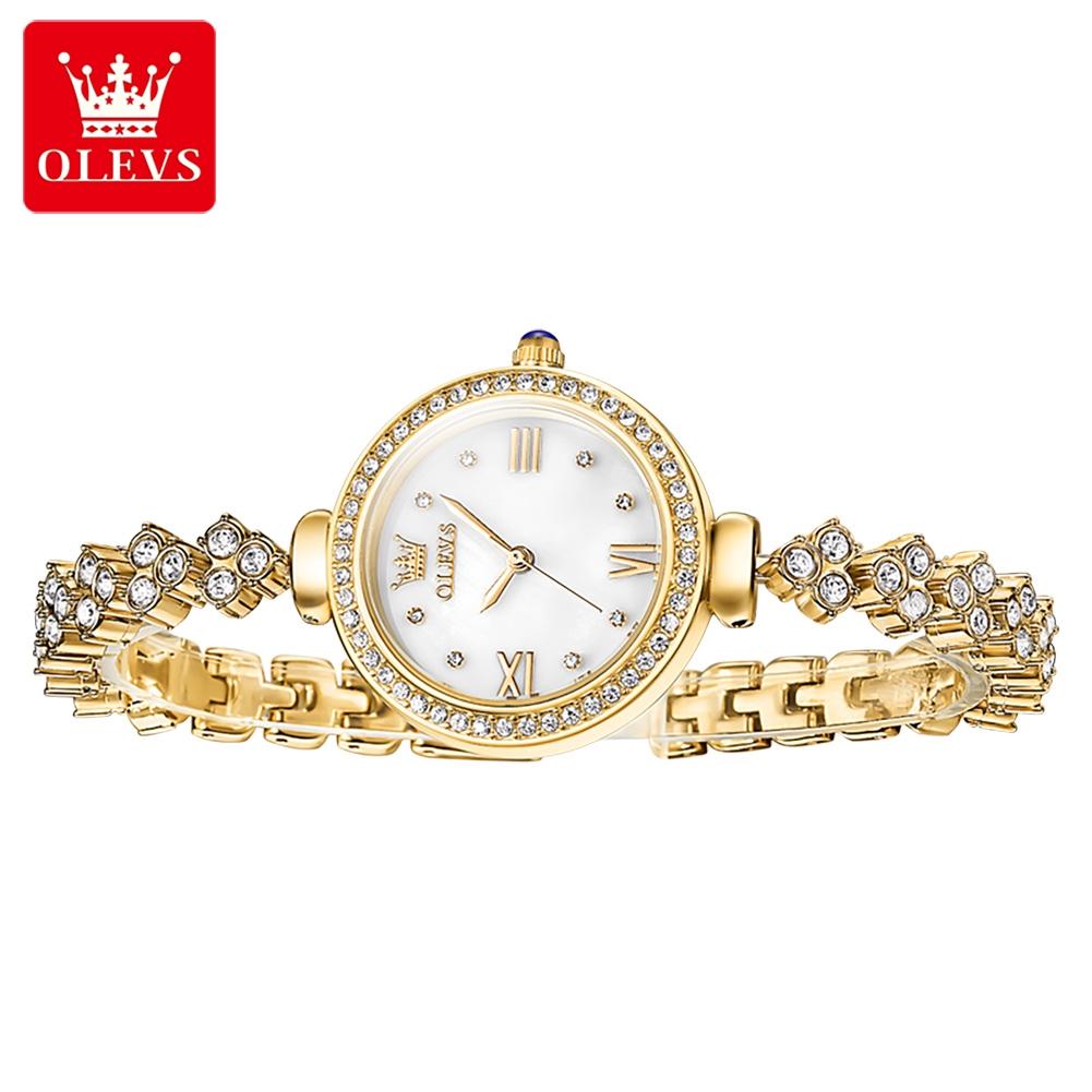OLEVS 9903 Relojes para Mujer Original Moda Elegante Reloj de Pulsera de Cuarzo Impermeable Luminoso Pulsera Correa de Reloj Bisel de Diamante Reloj