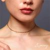 Petal Choker Necklace 316L Surgical Stainless Steel Allergy Safe Medical Gold Simple Skin Friendly Gold [Pixy Jewelry] Women's (Pink 35+3cm)