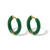 Bunte Neon-Emaille Huggie Creolen Ohrringe Edelstahl Schmuck für Frauen Dopamin Kleiner Ohr-Cuff Piercing Auffälliger Schmuck