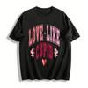 Love Like Cupid Letter Print Casual Tee Valentines Day Graphic Top Pure Cotton T-shirt