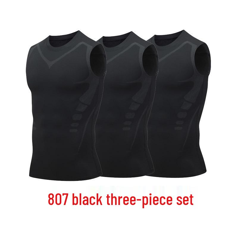 Men's Quick-Dry Fitness Sleeveless Set: Tight-Fit Wide-Shoulder Running & Basketball Training Vest & Shorts.