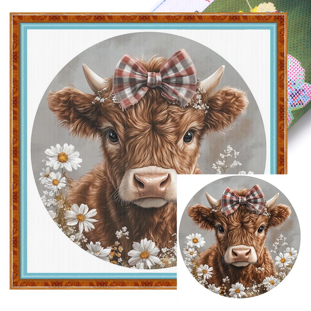 Animal Printed Cross Stitch Kit 40x40cm DIY 11CT Embroidery Craft Set Home Decor