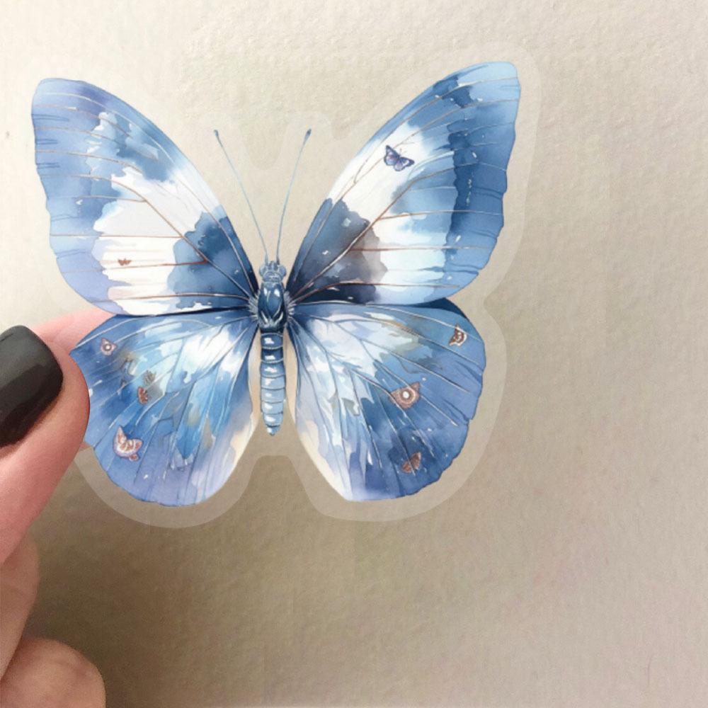 50 INS Colored Butterfly Sticker Bag Can Be Waterproof and Transparent PET Hand Account Butterfly Material Decorative Guitar Notebook