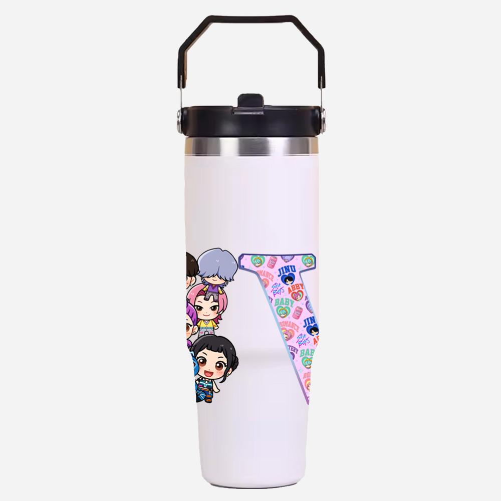 30Oz Anime K-Pop Demon Hunters Stainless Steel Vacuum Cup Hot Cold 6-12 Hours Retention Eco Friendly Bpa Free Largeautomotive Holder Flask Kid Gift