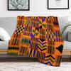 Flannel Kente Blanket African Tribal Ethnic Print Throw Blanket Geometric Colorful Cozy Blanket for Men Women Kids Home Couch Bed Decor