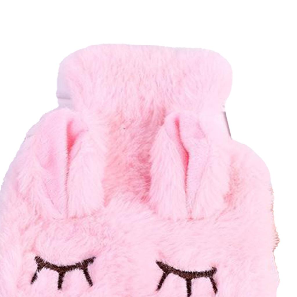 Hot Water Bottle Explosion Proof Prevent Scald Detachable Rabbit Pattern Plush Cover Hot Water Bag