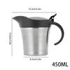 304 Stainless Steel Gravy Jug 450ML Sauce Dispenser Double Insulated Sauce Gravy Boat Vinaigrette Pot with Hinged Lid for Home