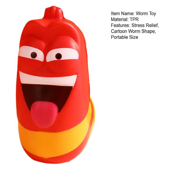Stressabbau Rückkehr Cartoon Wurm Kneten Sensorischer Wurm Quetschspielzeug Langsames Spielzeug Weicher TPR Ball Tier