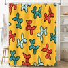 Balloon Shower Curtain Cute Cartoon Animals Kids Bathroom Decor Waterproof Fabric Washable Nursery Teen Room Backdrop
