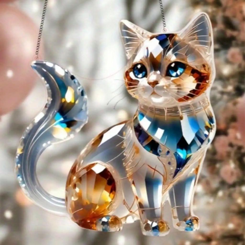 1pcs Crystal Cat Window Decoration, Multi-purpose Decoration. Very Suitable for Home Decoration and Garden Decoration.