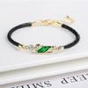 Green Pink Religious St. Jude Leather Rope Braided Jewelry Bracelet Fashion for Man Woman Daily Party Zirconia Jewelry