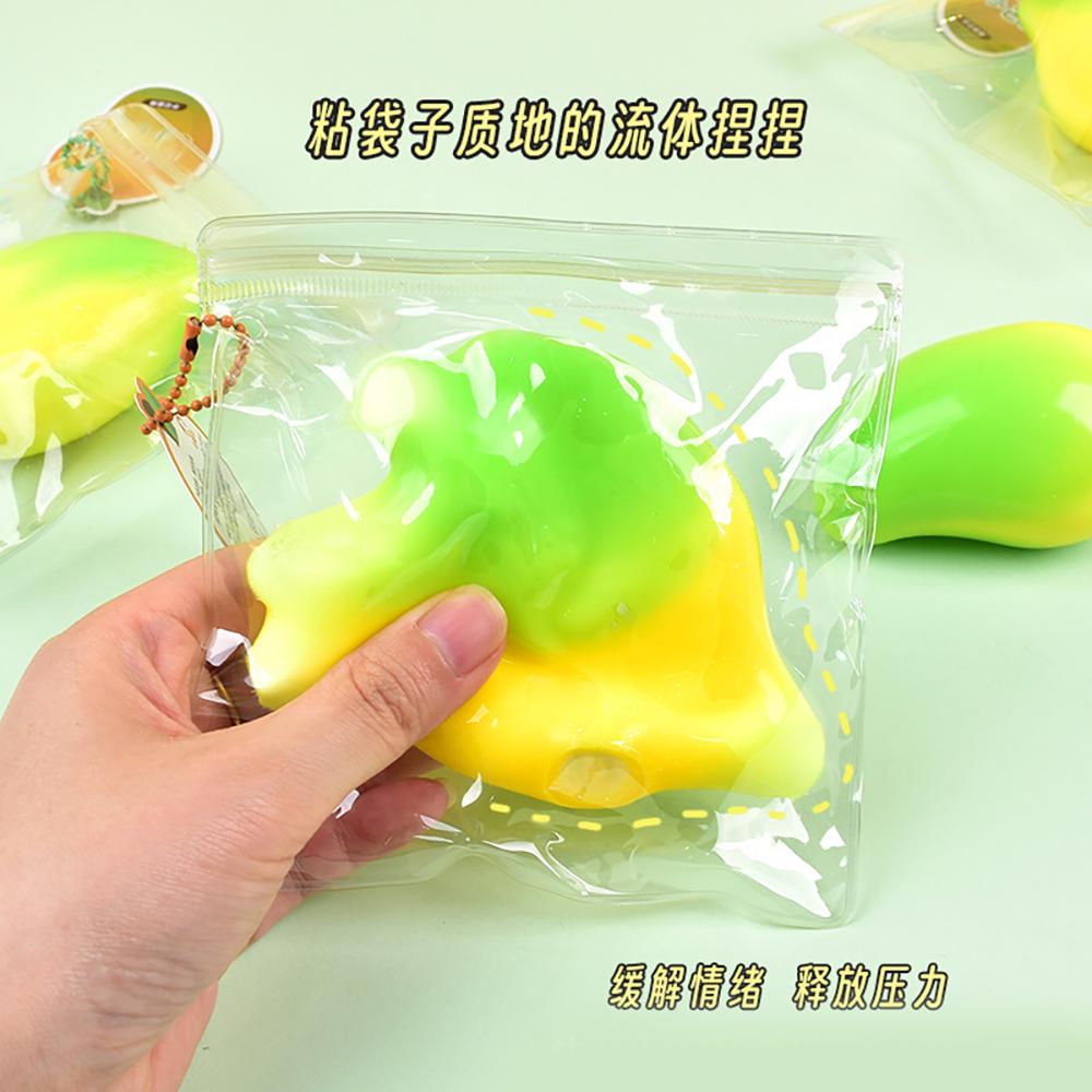 1pc Decompression Fluid Mango Soft Pinch to Relieve Office Stress and Tension Decompression Slow Rebound Simulation Fruit Toy.