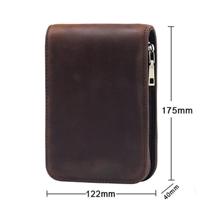 Vintage Crazy Horse Leder Federmäppchen mit 12 Fächern für Rollerball Füllfederhalter Sammlung & Aufbewahrung Geschenkbox Enthalten