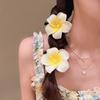 Damen Boho Blumiger Haarclip, Rosenblüten Kopfschmuck für Sommerstrand & Hochzeit