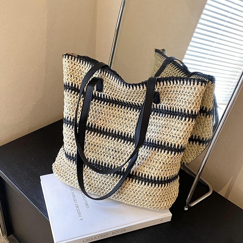 

Соломенная сумка для отдыха на пляже, женская, новая, вместительная, плетеная, сумка-мессенджер, универсальная, через плечо