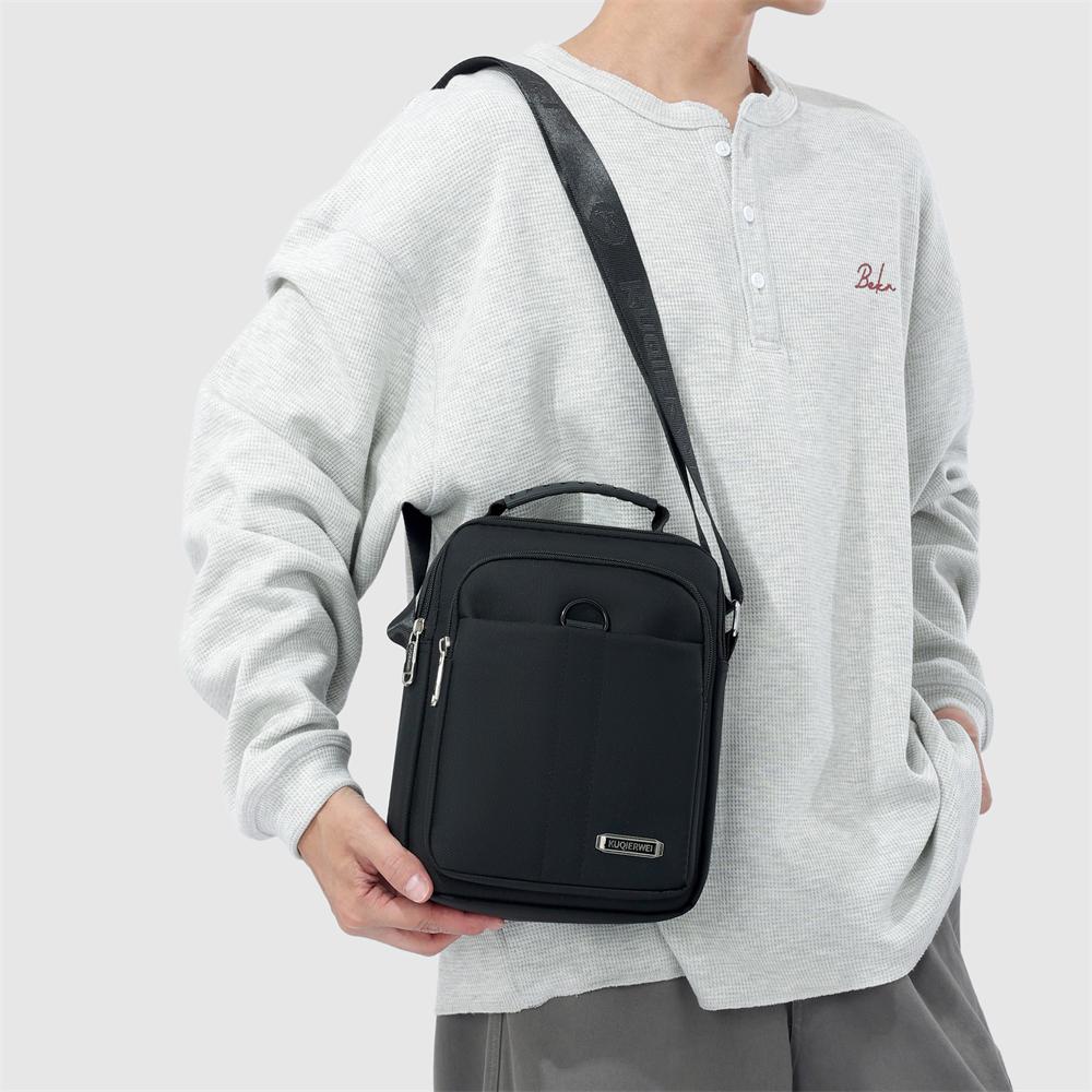 Mens Oxford Crossbody Bag Waterproof Business Shoulder Satchel Multi Pocket Travel Purse