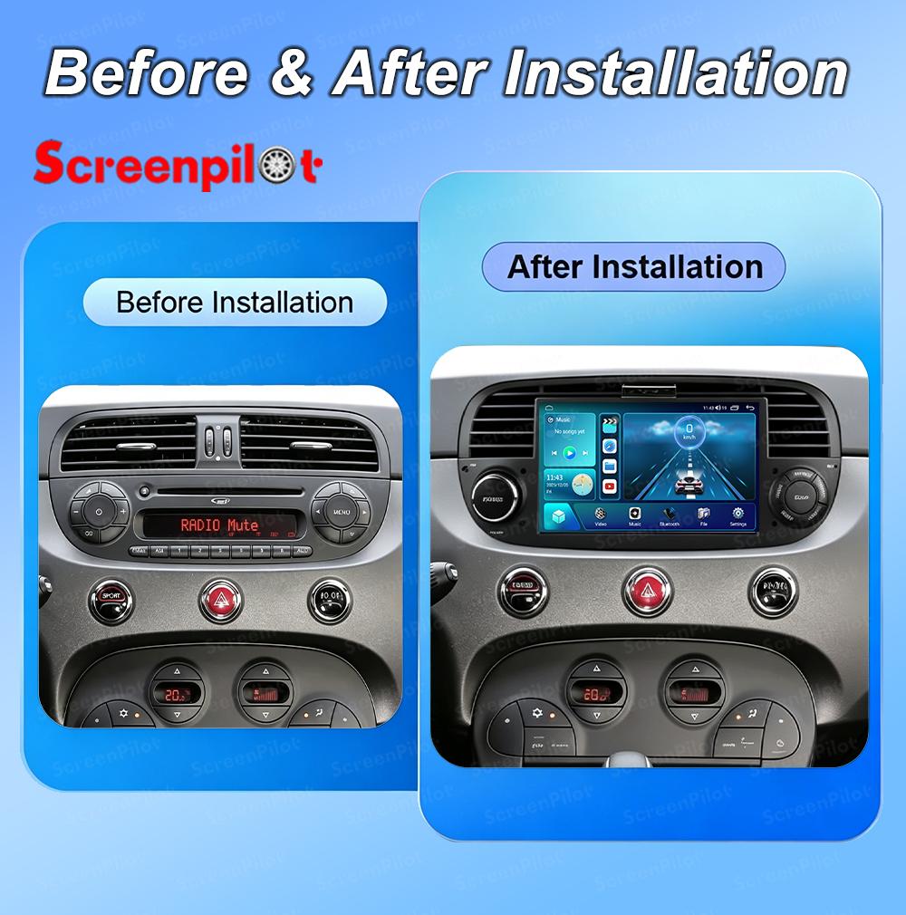 7 Inch Android 16 For FIAT 500 Abarth 2007-2015 Car Radio Stereo Head Unit Multimedia Video Player GPS Navigation 8 Core 5G RDS