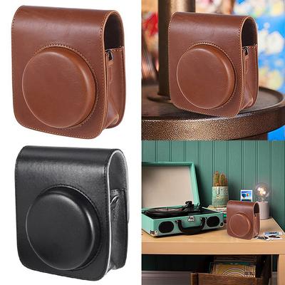 Vintage ochranné pouzdro na fotoaparát s kapesním PU fotoaparátem Kompaktní pouzdro Nastavitelný ramenní popruh pro Instax Mini 90 Instant Camera