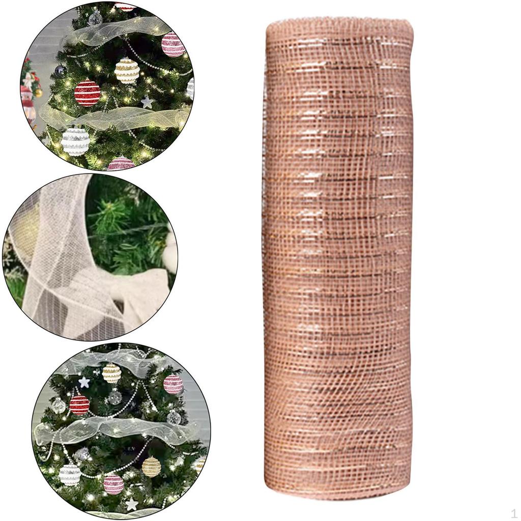 10 Yard Christmas Ribbon Mesh Roll for Crafting And Gift Wrapping
