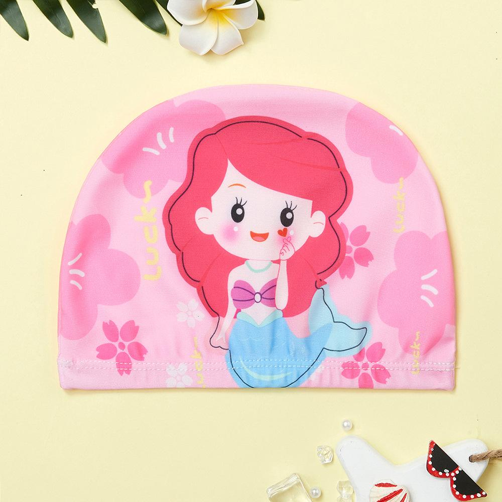 Cartoon Badekappe Jungen Mädchen Kinder Wasserdichte Badekappen Kinder Schwimmbadhüte Ohrenschutz Bunte Baby-Badehaube