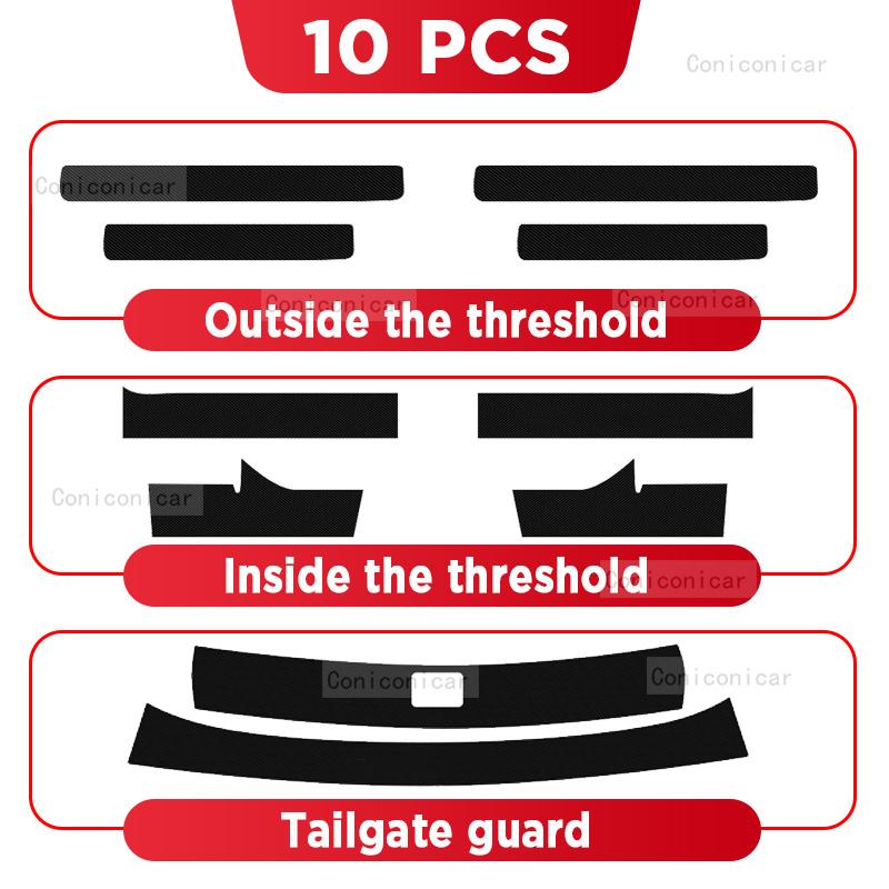 Car Carbon Fiber Door Sill Sticker For JETOUR DASHING X-1 2025 Threshold Pedal Anti-scratch Interior Accessories
