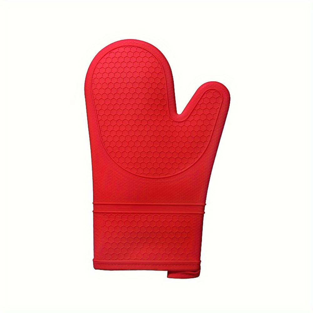 Heat Resistant Silicone Oven Mitts Set with Soft Cotton Lining, Long Flexible Thick Silicone Oven Gloves, Kitchen Mitt