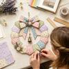 Feiertags-Kranz Bastelmaterialien DIY Patchwork Bastelset, Weihnachtliches Nähen Saisonale Muster, Stoffset Bauernhaus für Erwachsene, Haustür Wand