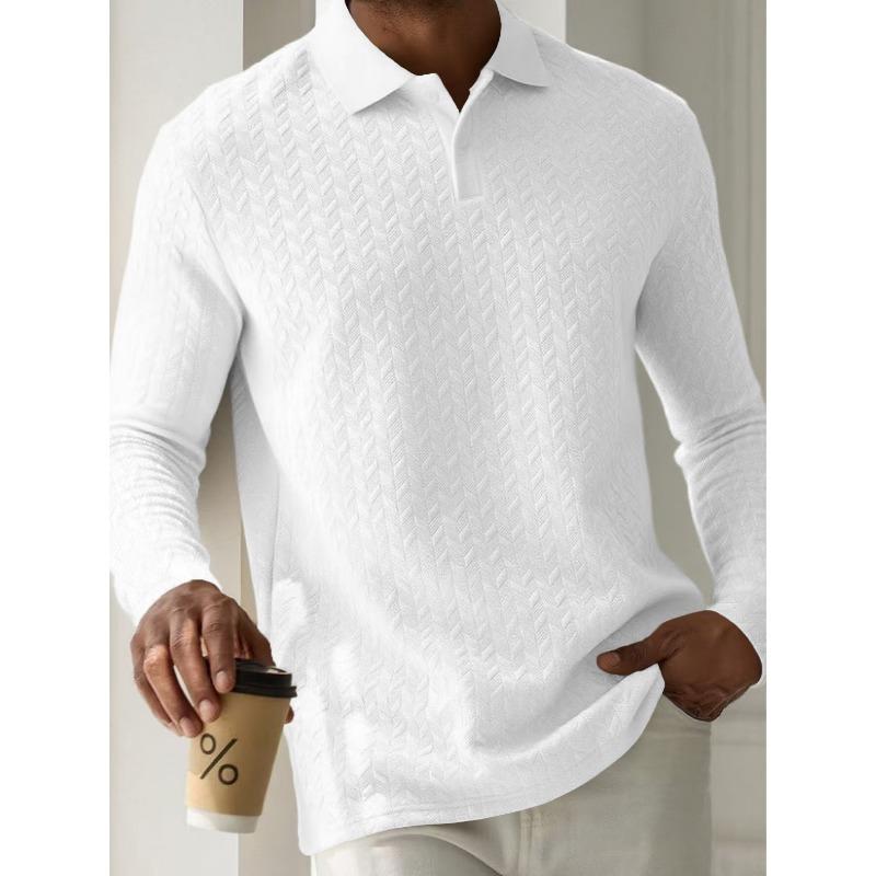 Men's Sweatshirts Spring/Autumn Polo Shirts Textured Men's Sports Polo Shirts