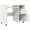 Rolling Table with Shelf White 91 x 50 x 77 cm Particleboard