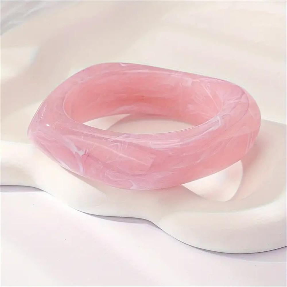 Square Candy Color Texture Irregular Acrylic Gentle Bangle Bracelet Exaggerated Personality Versatile Style Mass Trend Jewelry