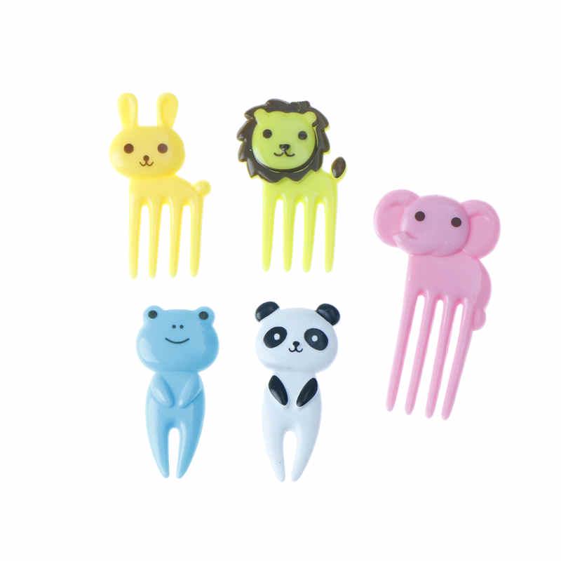 10Pcs/Set Kids Animal Cartoon Fruit Fork Sign Fruit Toothpick Bento Lunch Decor