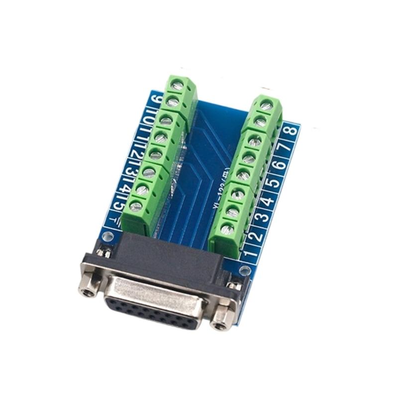 15Pin VGA Terminals Block Board DB15 Breakouts Connectors Board High Compatibility For DIY Electronics Projects Systems