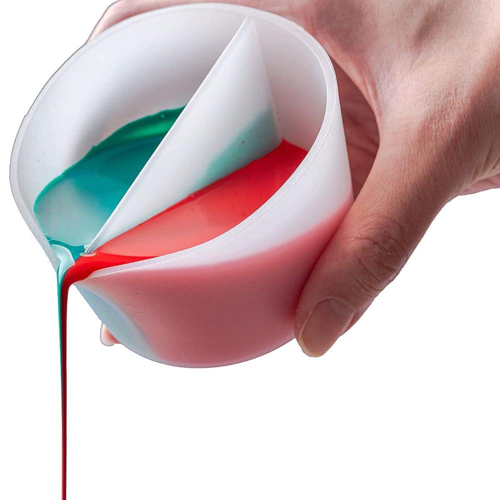 Multi-Channels Silicone Epoxy Acrylic Paint Pouring Cup Split Cups Fluid Pour Supplies Clay Tools