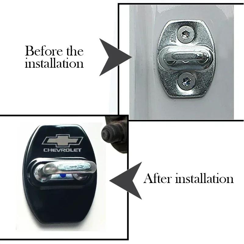 4pcs Car Door Lock Protector Cover Sticker for Chevrolet Cruze Silverado Traverse Spark Equinox Malibu Captive Aveo Sonic Onix