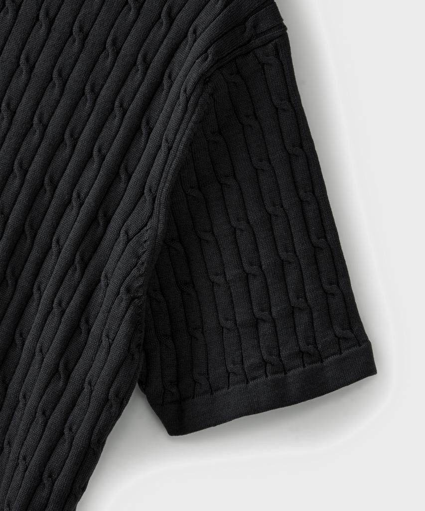 Beulaendideu Cabana Cable Henley Neck Half Knit [Graphite]