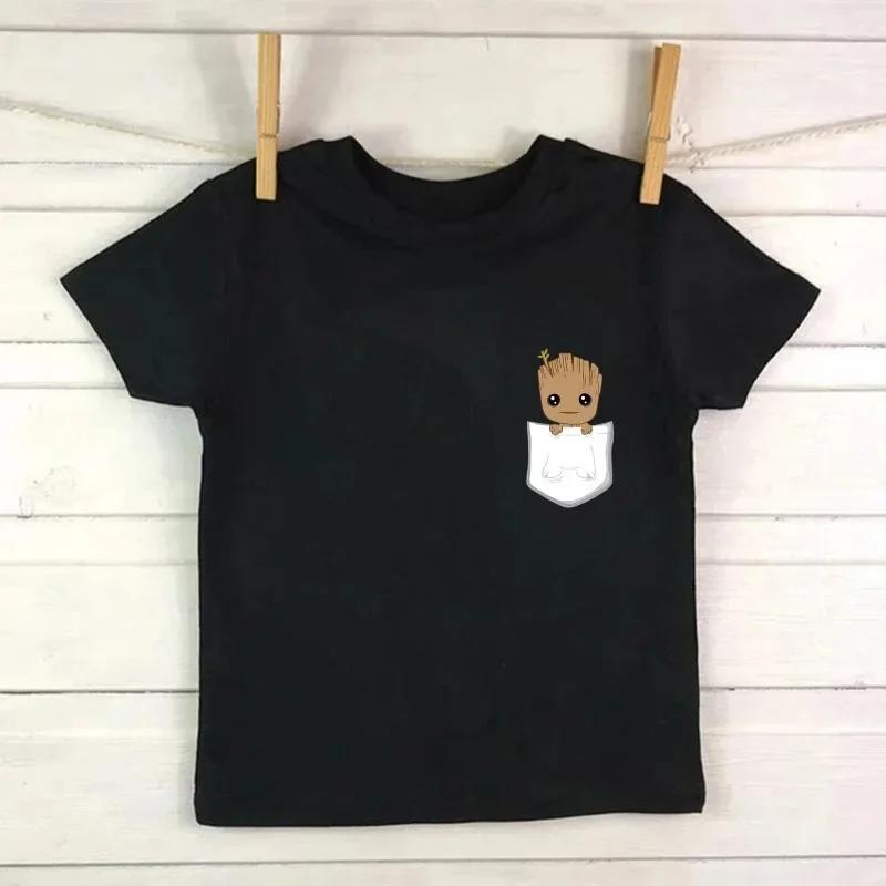 Children Shirt Kids I Am Groot Bady Anime Groot Movie Tops Cute T Shirt Harajuku Graphic Boys Girls Tee Baby Cotton Short Sleeve