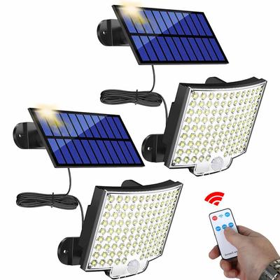 106 LED Lampa Solarna Zewnętrzna Wodoodporna z Czujnikiem Ruchu Reflektor Pilot 3 Tryby na Taras Garaż Podwórko Lampa Solarna
