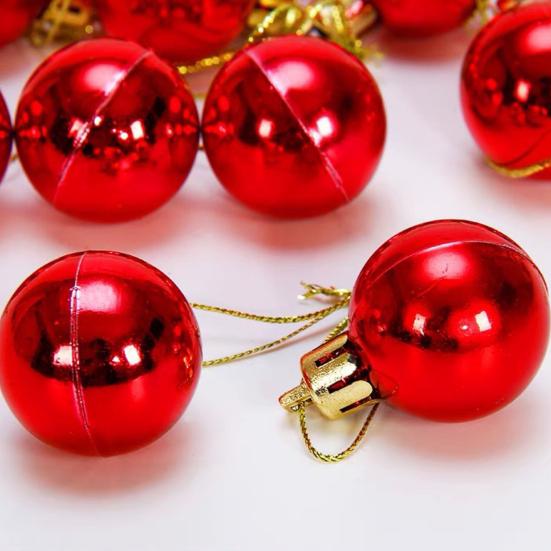 12 stuks Kerstballen Hangend Ornament 3 cm Diameter Gekleurde Ballen Feestlocatie Sfeer Decoratie Accessoires Kerstboom Hanger Kerst Winkelcentrum