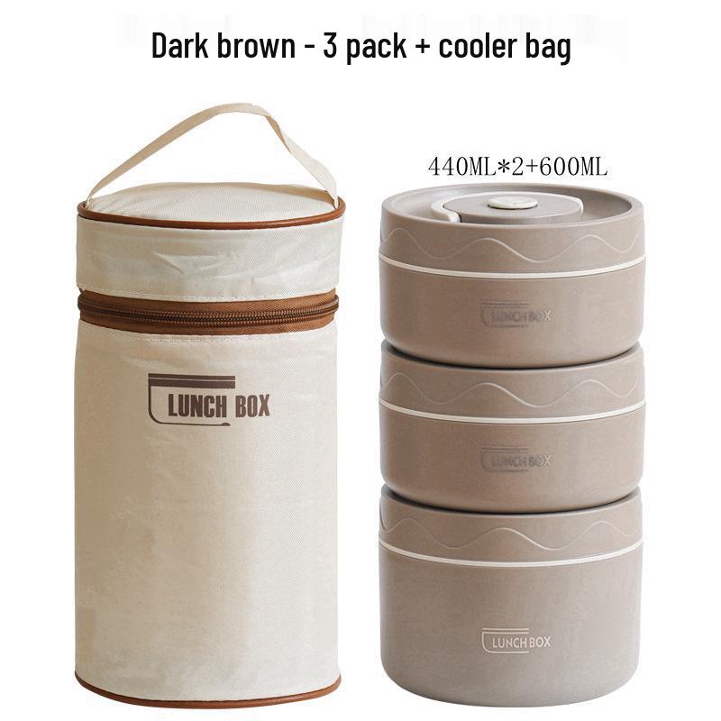 304 Stainless Steel Double-Layer Insulated Lunch Box with Lid for Office Workers & Students