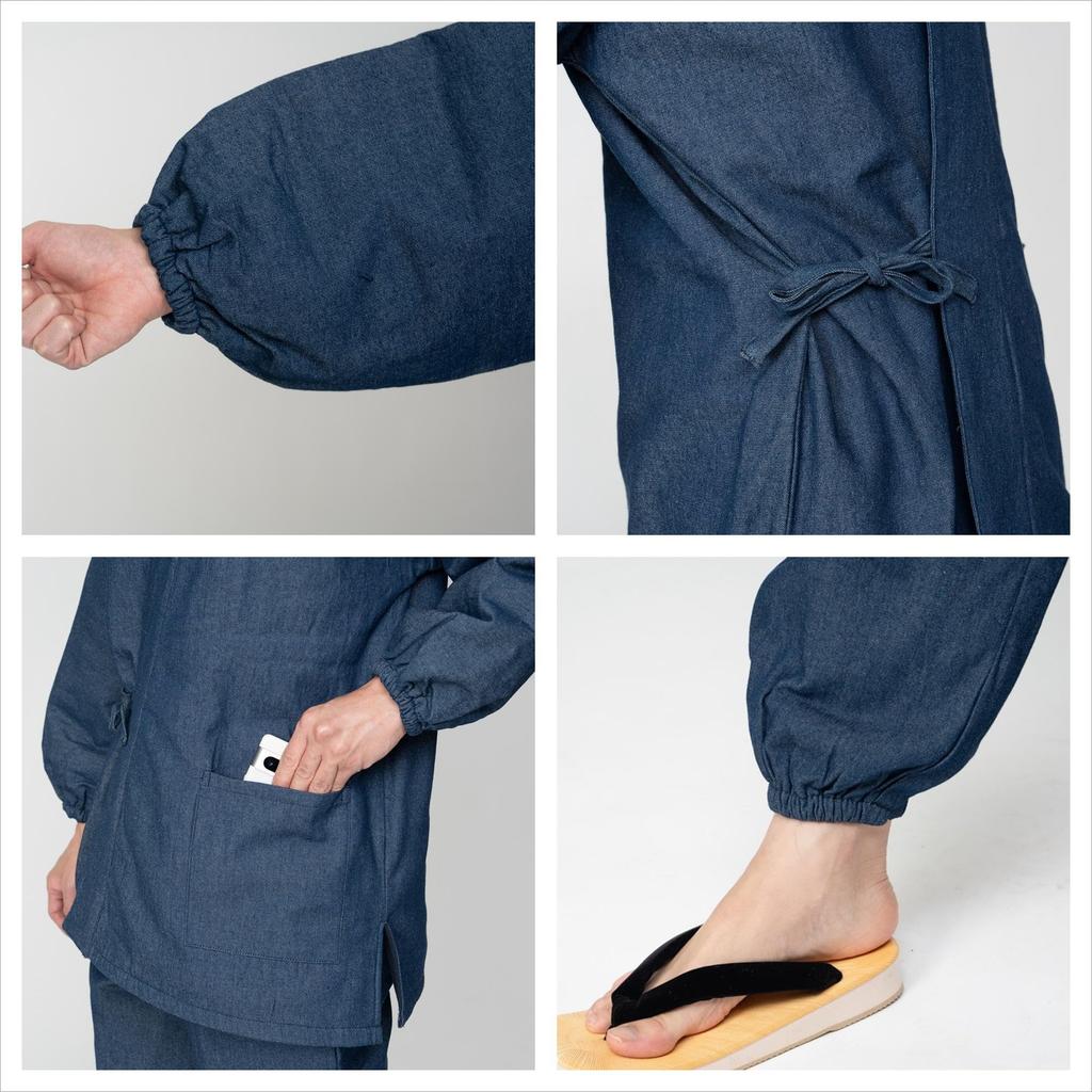 Morioru Denim Size Navy Blue Men's Samue, M, [Winter Fleece-Lined & Padded, Men's, Fall, Winter, Spring]