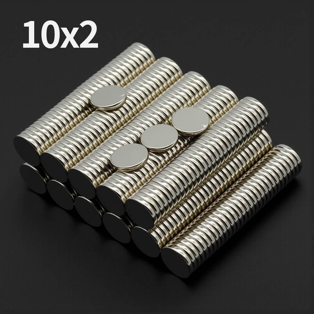 10x2mm Powerful Neodymium Magnet N35 NdfeB Permanent Magnetic imanes Round Super Strong Fridge Magnets DIY