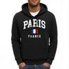 Paris France Flag Printing Mens Hoodies Comfortable Pocket Hoodie Fleece Autumn Clothing Casual All-Match Man Streetwear