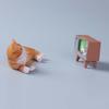 Simulation Cat Pet Model Cartoon Lying Cat Statue Adorable Cat Ornament  Dashboard Figurine