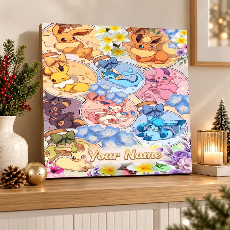 Eevee Evolutions Custom Name Diamond Painting Personalized 5D Full Drill DIY Diamond Art Home Decor