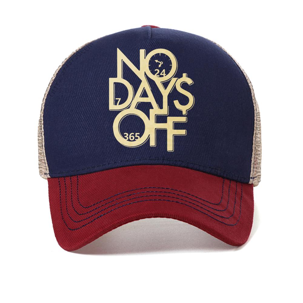 NO DAYS OFF baseball cap summer Outdoor Adjustable Casual sports Hats Breathable Sunscreen Hat Fashion mesh Snapback hats Adjustable