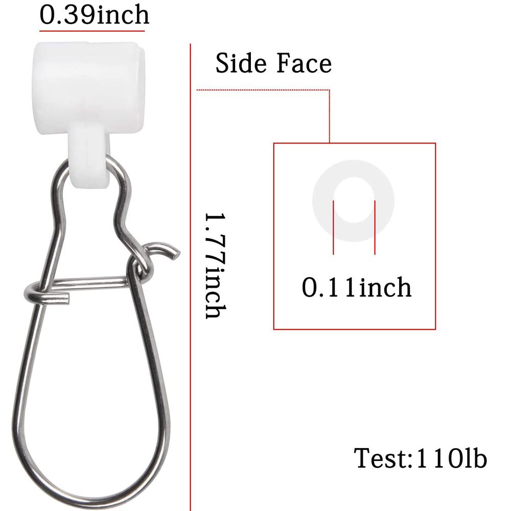 50Pcs Heavy Duty Fishing Sinker Sliders For Braided Line Sinker Slides With Safety Snap Saltwater Fishing Tackle
