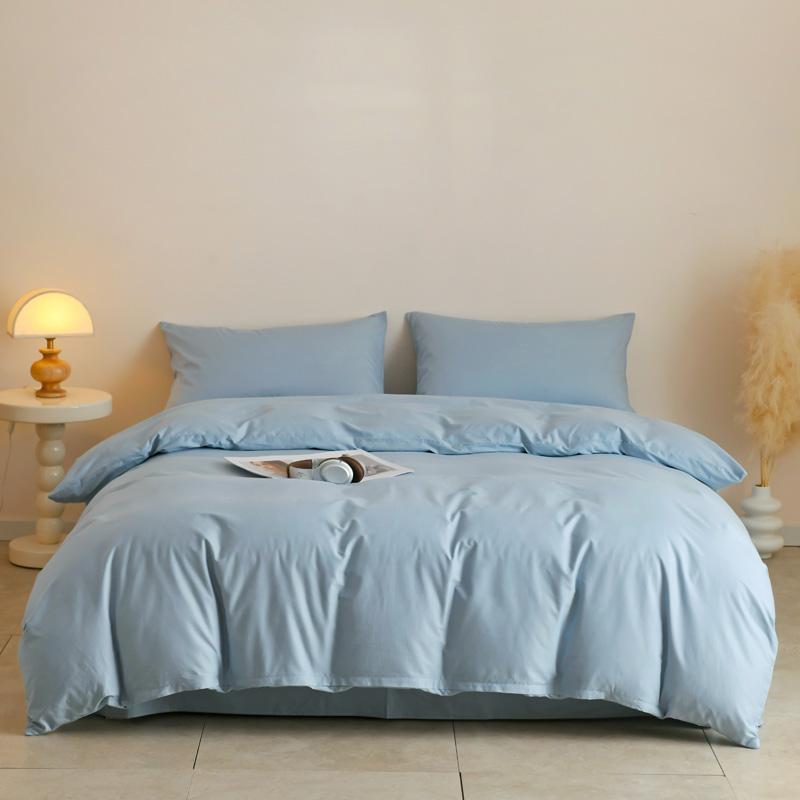 100% Egyptian Cotton 3 Piece Duvet Cover Set with 2 Pillowcases Single Double Queen King Size