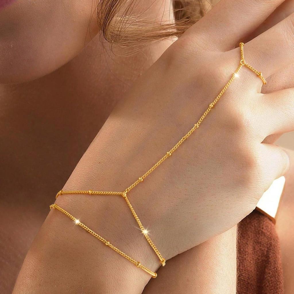 Minimalist Style Finger Bracelet, Bohemian Holiday Style Hand Back Chain, Niche Design Sense Stacked Jewelry To Give Gifts