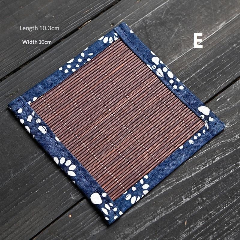 

Creative Handmade Bamboo Tea Mat Craftsmanship Kung Fu Tea Set Accessories Tea Making Insulation Mat Bamboo Mat Dry Tea Mat E