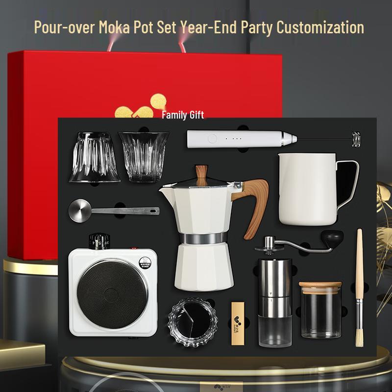

Jiazhi Li KF-03 Stainless Steel Moka Pot Coffee Gift Set